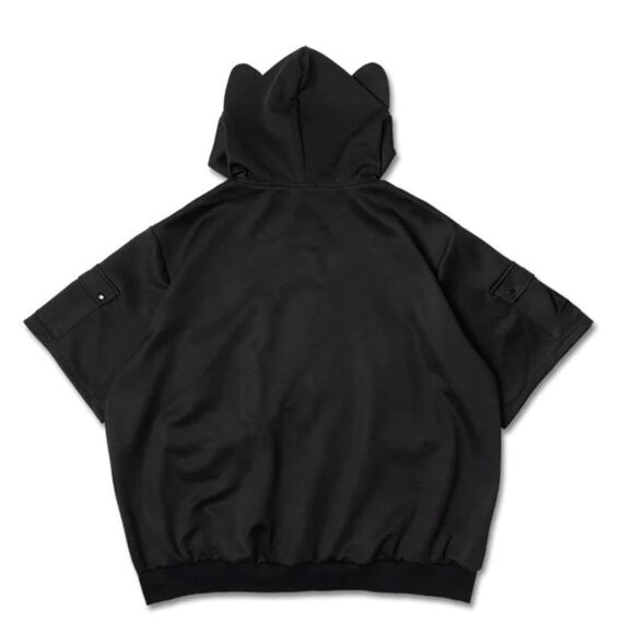 Cyberpunk ALL BLACK cat ears hooded jacket - NWT - Picture 2 of 6